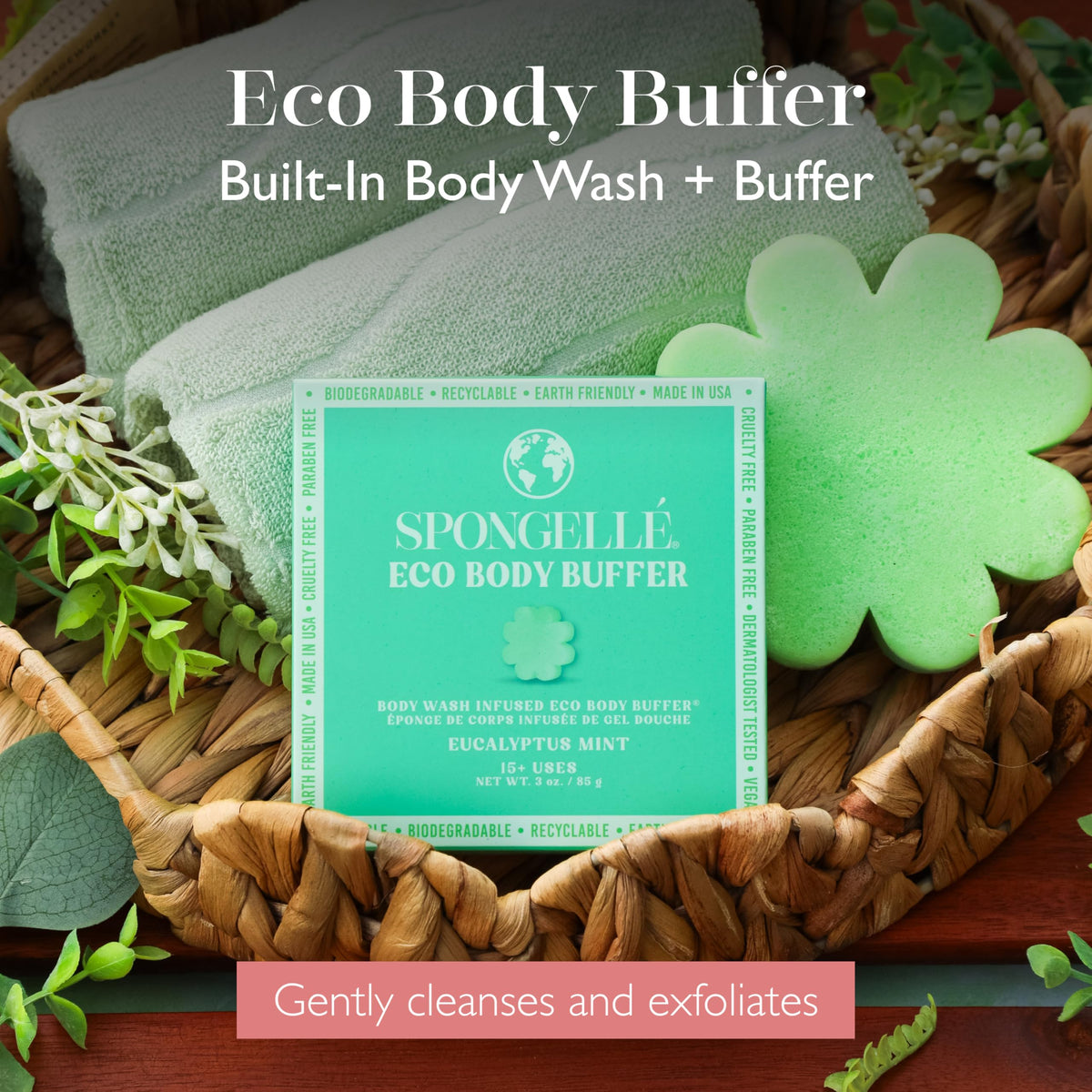 Spongellé Eucalyptus Mint Eco Collection Body Wash Infused Buffer