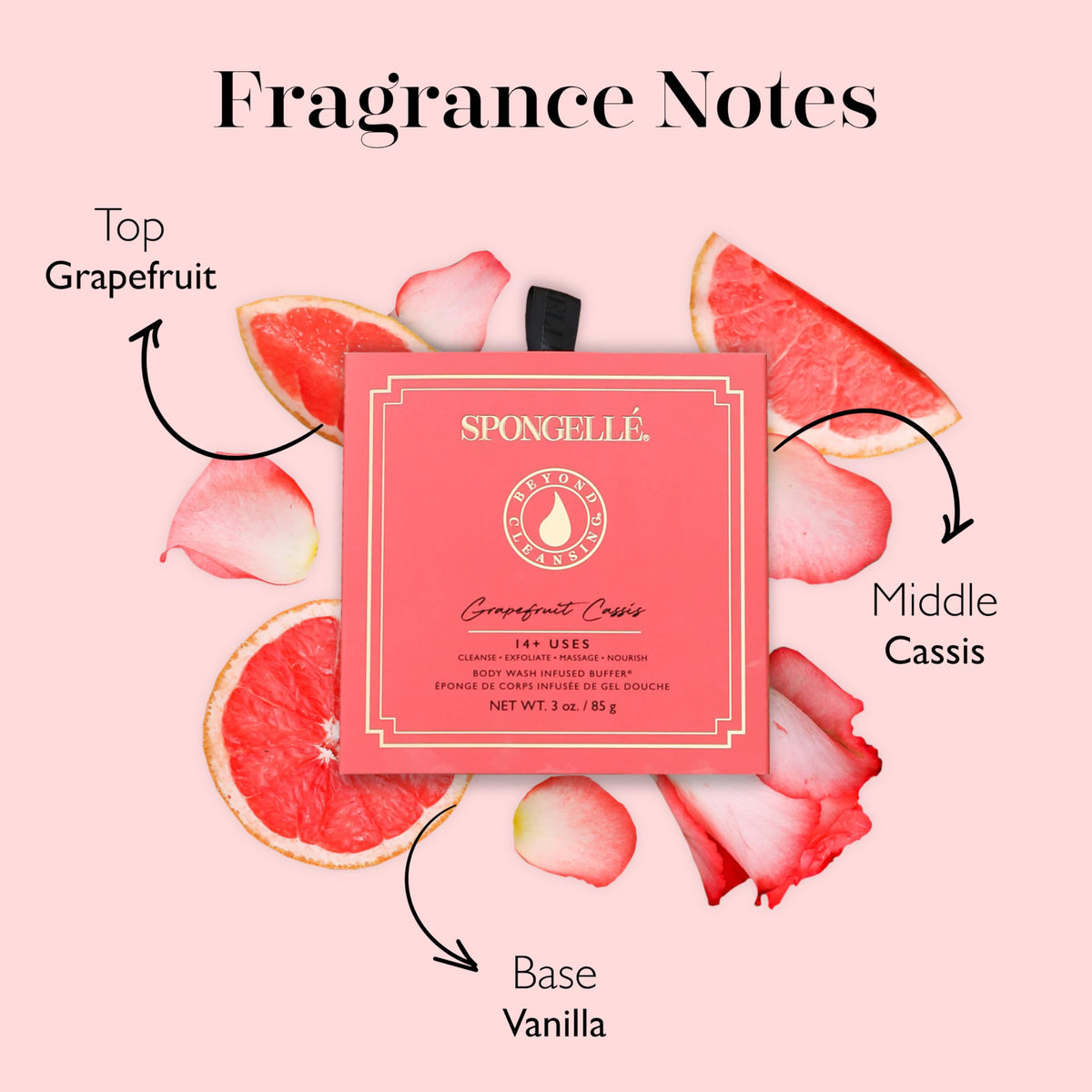 Spongellé Grapefruit Cassis Wild Flower Body Wash Infused Loofah Buffer