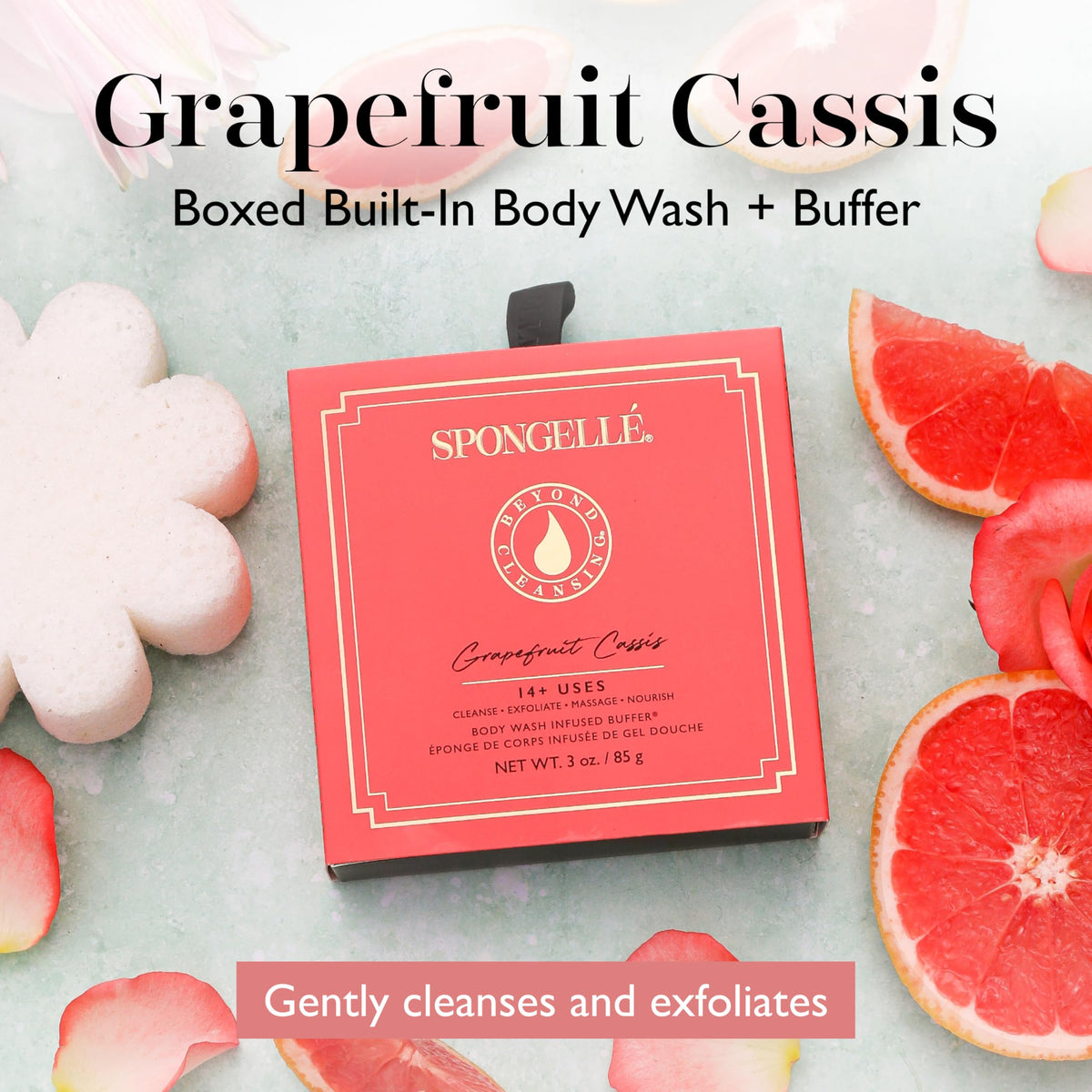 Spongellé Grapefruit Cassis Wild Flower Body Wash Infused Loofah Buffer