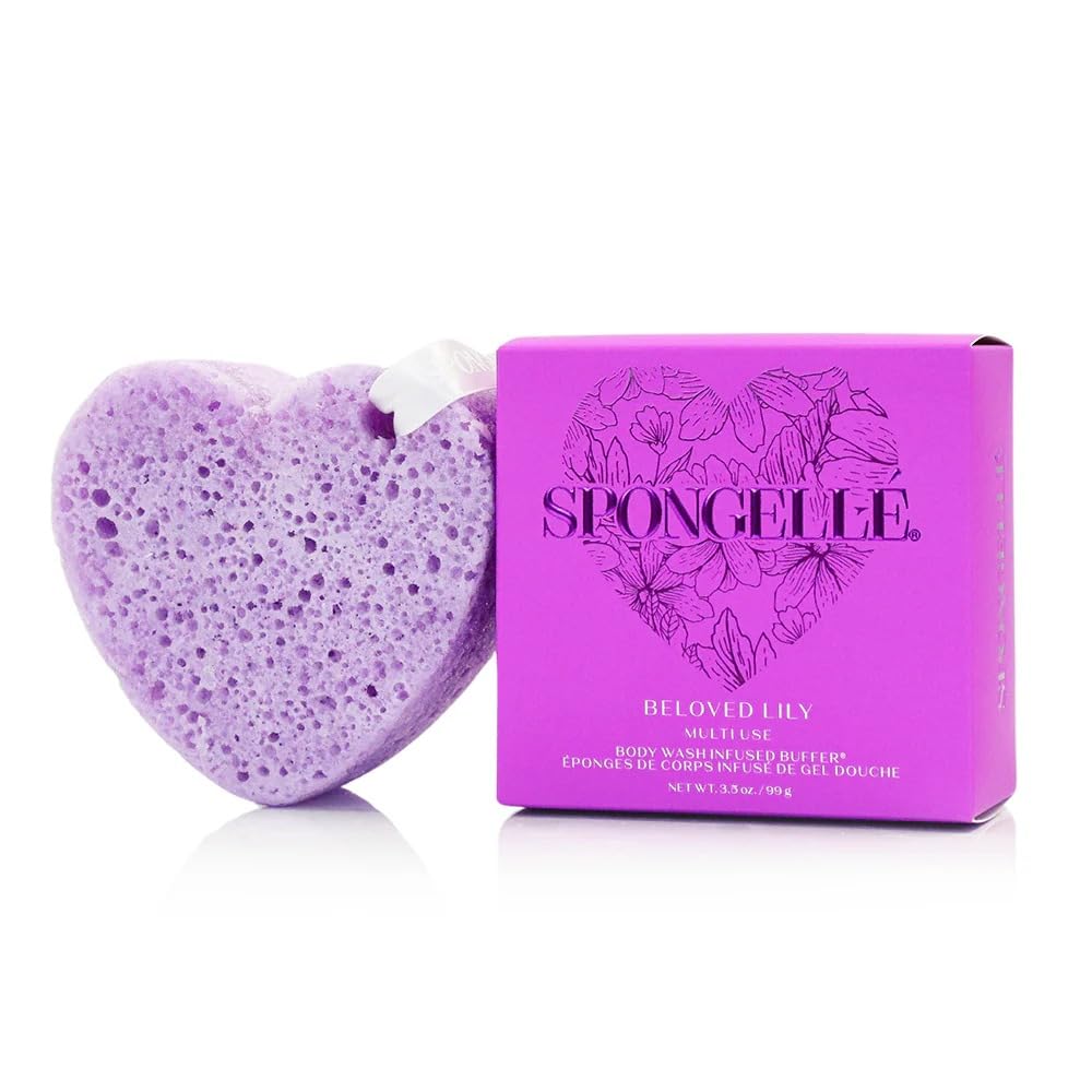 Spongellé Lily Heart Body Buffer & Hand Cream Gift Set