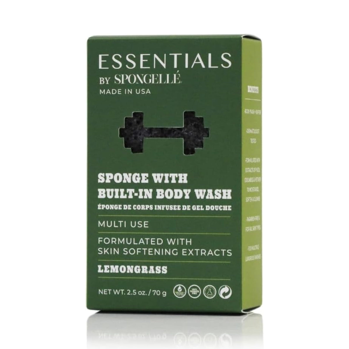 Spongellé Men's Essentials Lemongrass Body Wash Infused Buffer