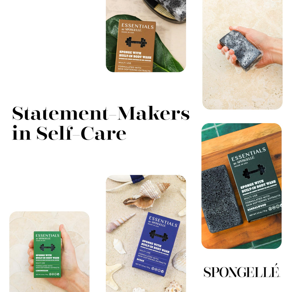 Spongellé Men's Essentials Lemongrass Body Wash Infused Buffer