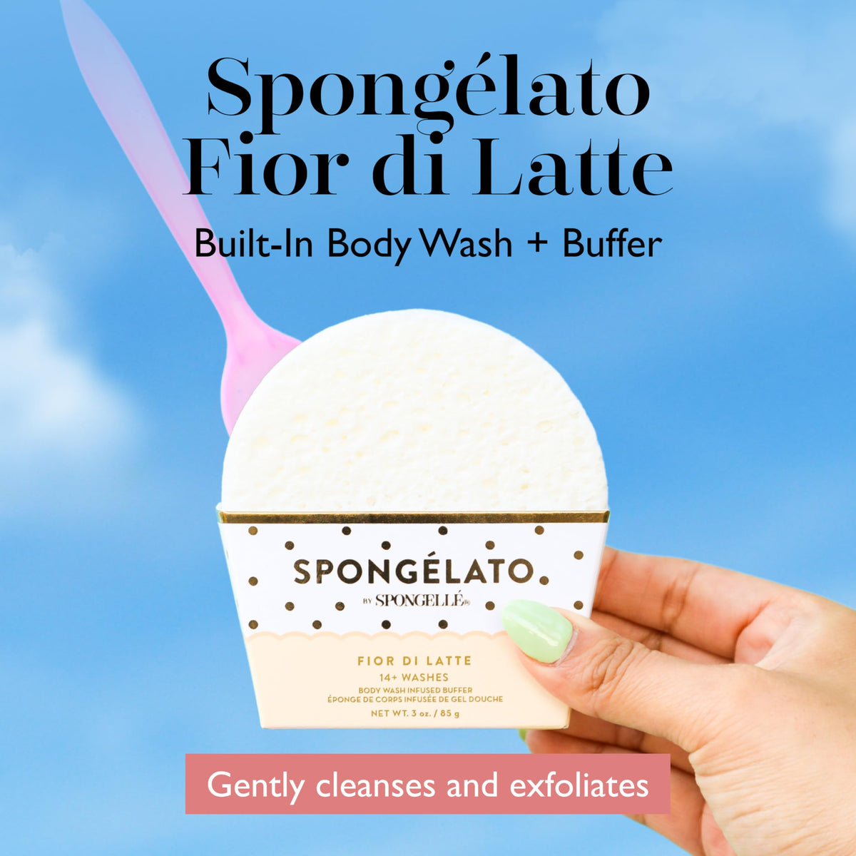 Spongellé Spongelato Limone Gelato Body Wash Infused Loofah Buffer