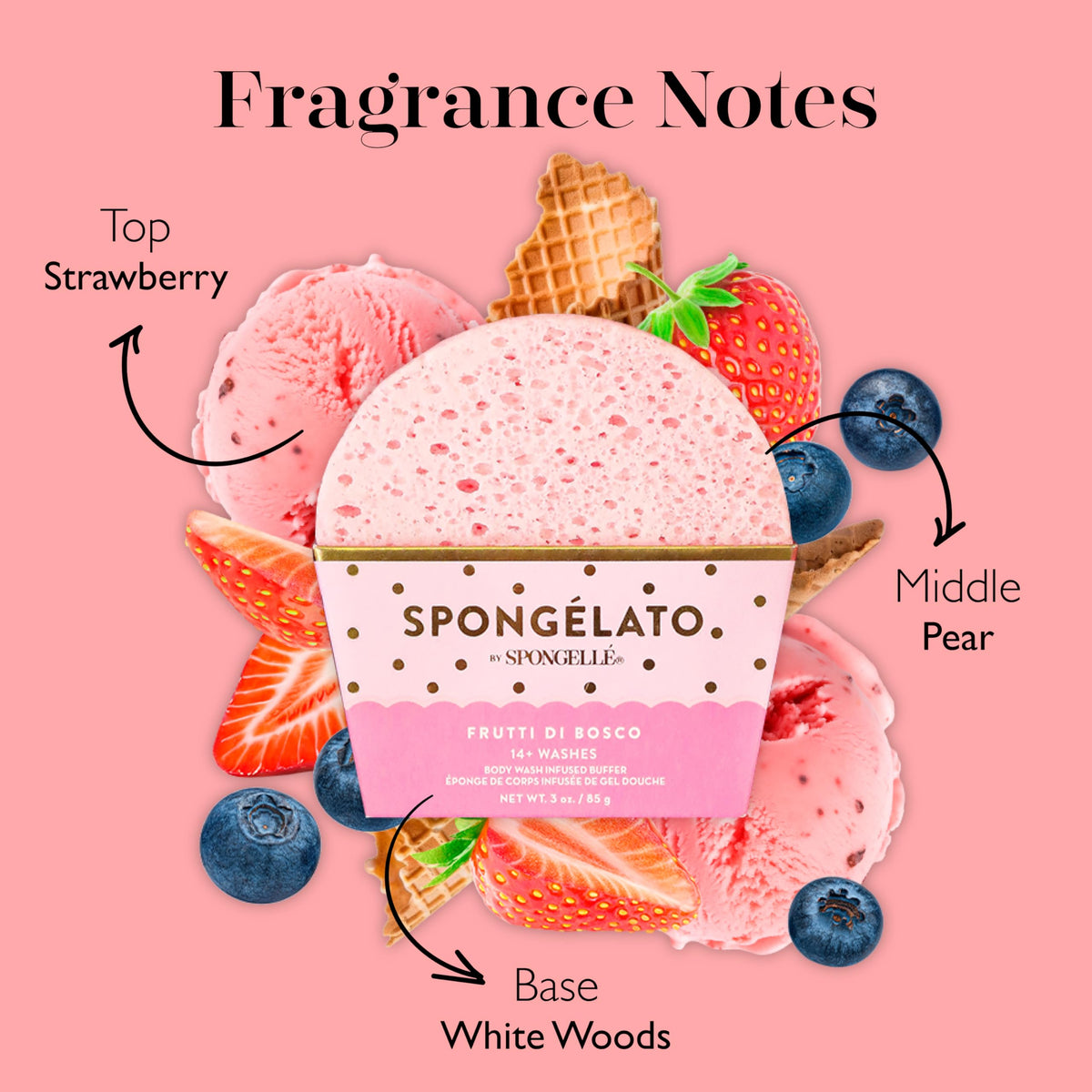 Spongellé Spongelato Frutti di Bosco Body Wash Infused Loofah Buffer