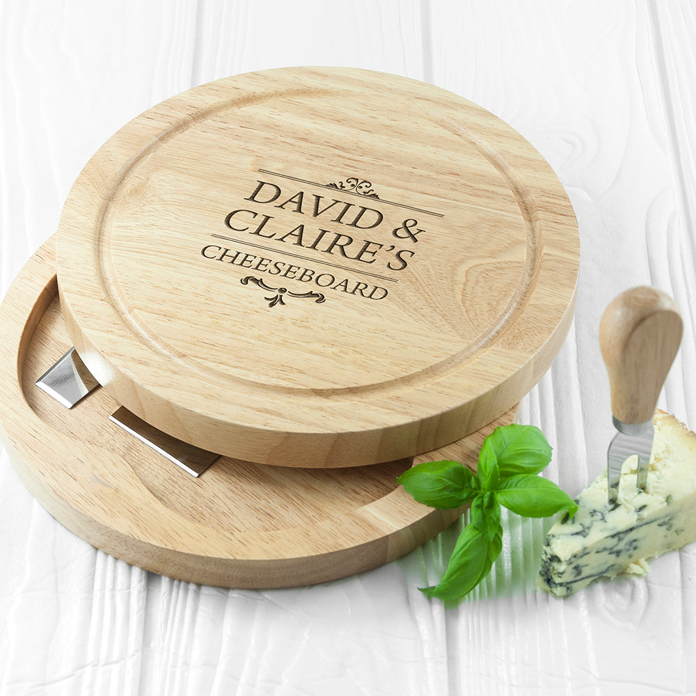 Personalised Traditional Couples’ Cheese Board Set