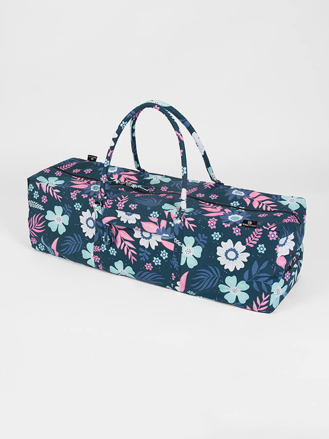 Yoga Studio GOTS Organic Cotton Designed Yoga Equipment Kit Bag, Floral Collection