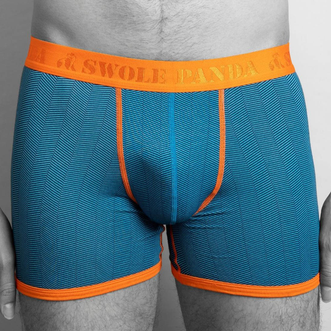 Blue Herringbone Bamboo-Viscose Boxers