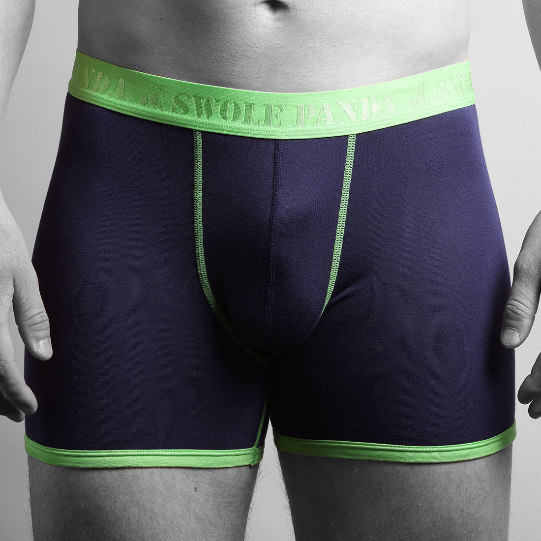 Navy & Green Band Bamboo-Viscose Boxers