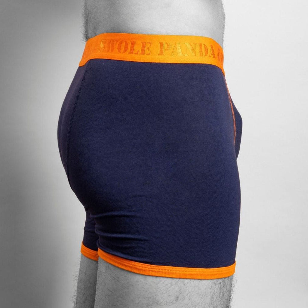 Navy & Orange Band Bamboo-Viscose Boxers