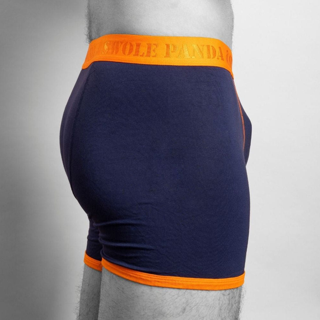Navy & Orange Band Bamboo-Viscose Boxers