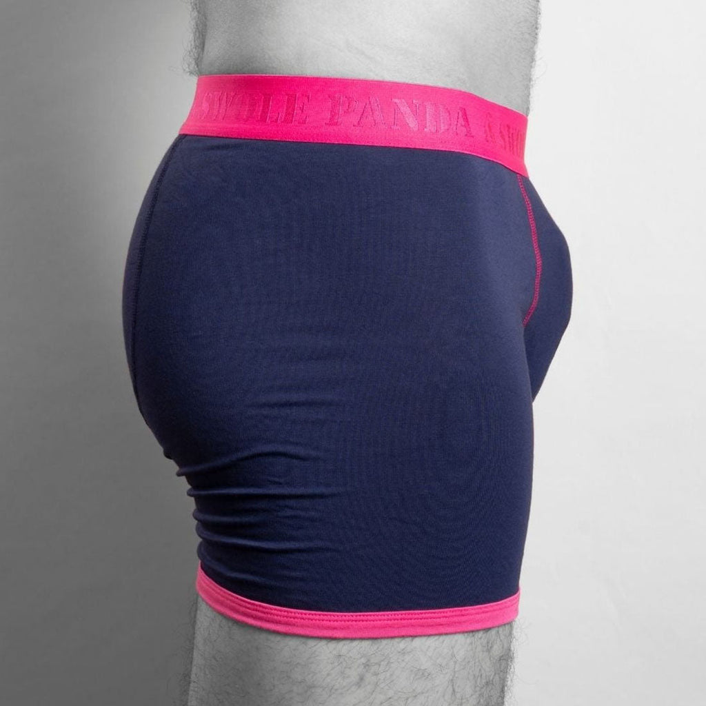 Navy & Pink Band Bamboo-Viscose Boxers