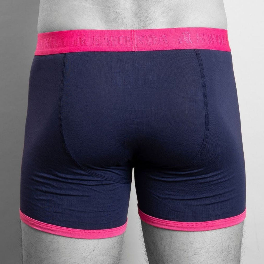 Navy & Pink Band Bamboo-Viscose Boxers