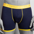 Navy & Yellow Band Bamboo-Viscose Boxers
