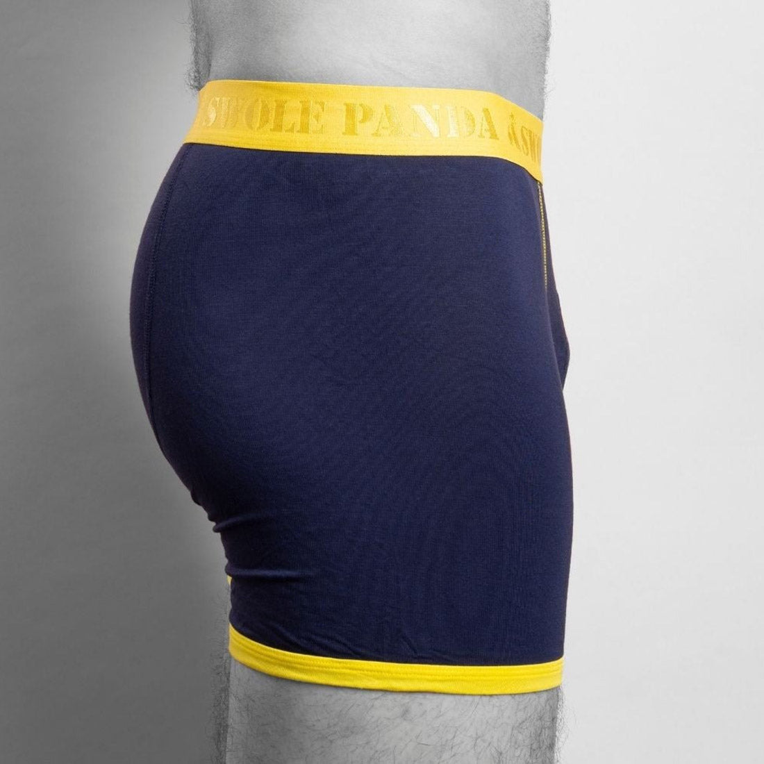 Navy & Yellow Band Bamboo-Viscose Boxers