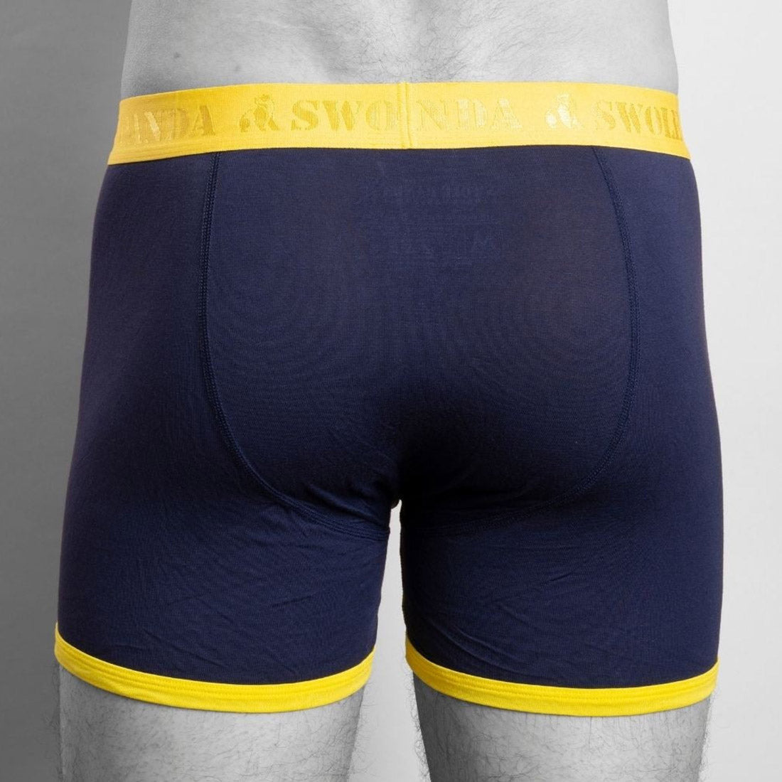 Navy & Yellow Band Bamboo-Viscose Boxers