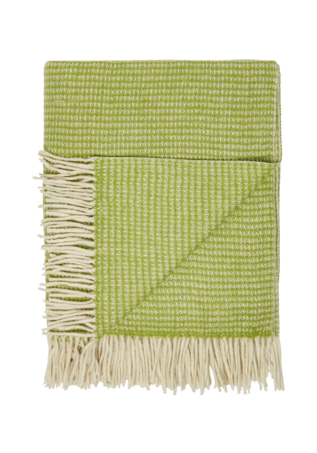 Green Waffle Weave Wool Blanket