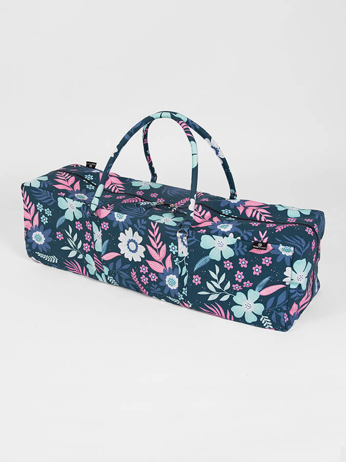 Yoga Studio GOTS Organic Cotton Designed Yoga Equipment Kit Bag, Floral Collection
